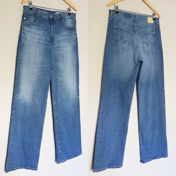 AG Kora High Waist Wide Leg Jeans In Fortunate Blue Women's 31 Designer $235 - Picture 16 of 16